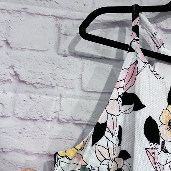 Torrid White Floral Sleeveless Knee Length Skater Dress Stretch Size 2 Casual - Picture 6 of 10